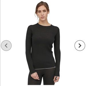 Women’s capilene Air crew black wool baselayer